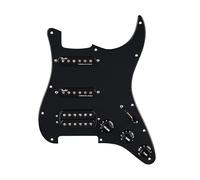 Fender Pre-Wired Strat Pickguard, Quadra Tap Ultra Noiseless HSS, Black | Drop-in Strat upgrade, HSS pre-wired pickguard, Ultra Noiseless pickups, 11-hole, plug-and-play, Stratocaster replacement