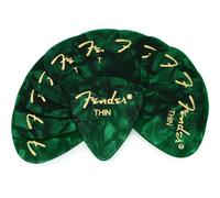 Fender Premium Celluloid 351 Shape Picks, Thin, Green Moto, 12-Pack