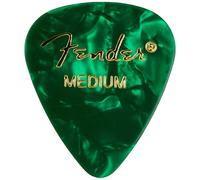 Fender Premium Celluloid Guitar Picks 351 Shape, Stocking Stuffers, Guitar Accessories, Green Moto, Medium, 12-Pack