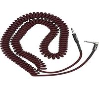 Fender Pro Series Coiled Guitar Cable, Straight, Red, 30ft | 30ft coiled instrument cable, straight jack, red, ideal for live performance, electric guitar lead, tangle-free coil design