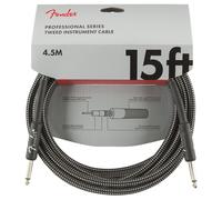 Fender Professional 15ft Straight Instrument Cable Gray Tweed