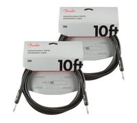 Fender Professional Series 10-Foot Instrument Cable, Straight-Straight, Black - 2 Pack