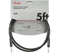 Fender Professional Series Instrument Cable, 5ft,1.5m, Engineered to Avoid Twisting, Black (Angled Jack)