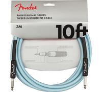 Fender Professional Series Tweed Instrument Cable, 10', Daphne Blue