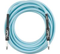 Fender Professional Tweed Instrument Cable, Straight/Straight, 15ft | Guitar instrument cable, oxygen-free copper, nickel-plated 1/4" jacks, live performance, Daphne Blue tweed, 15ft