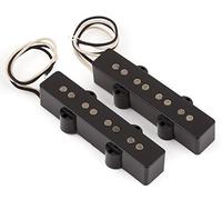 Fender Pure Vintage '74 Jazz Bass Pickup Set, Black, 2x | Vintage-style single coil bass pickups, warm tone, drop-in Jazz Bass replacement, authentic '74 spec, 2x pickups included