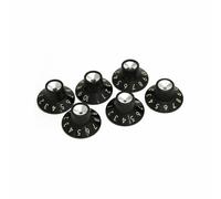Fender Pure Vintage Black / Silver Skirted Amplifier Knobs (6 Pieces)