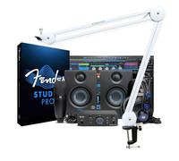 Fender Quantum Complete Bundle Recording Set with Keepdrum Articulated Arm White