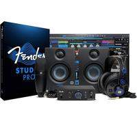Fender Quantum Complete Home Recording Studio Bundle Kit | LT 2 USB-C interface, M7 MkII condenser mic, HD7 headphones, Eris 3.5 monitors, Studio Pro software, beginner home studio kit