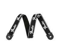 Fender Quick Grip Locking End Strap, Black with White Running Logo, 2"