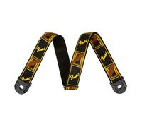 Fender Quick Grip Locking End Strap, Black/Yellow & Brown Monogram, 2"
