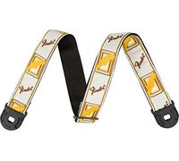 Fender® Quick Grip Locking End Strap Polyester Guitar Strap with Strap Securing System White/Yellow/Brown