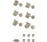 Fender Road Worn Guitar Machine Heads, Aged Nickel, Set of 6 | Vintage relic styling, aged nickel finish, fits Strat & Tele models, replacement tuning pegs, smooth tuning stability