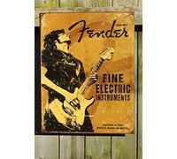 Fender Rock On Guitar Fine Electric Instruments Distressed Retro Vintage Tin Sign TIN SIGN 7.8X11.8 INCH
