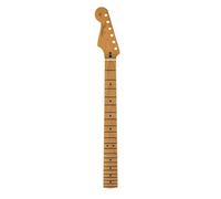Fender Satin Roasted Maple Strat Neck, Left Handed, 22 Jumbo Frets, 12" | Guitar neck replacement, left-handed Strat neck, roasted maple, 22 jumbo frets, 12" radius, flat oval shape, satin finish