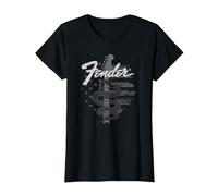 Fender Snake American Flag Guitar Rock T-Shirt, Women, Black, Medium