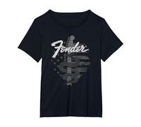 Fender Snake American Flag Guitar Rock T-Shirt, Women's Plus, Black, 3X