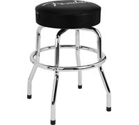 Fender Spaghetti Logo Pick Pouch Barstool, Black/Chrome, 24"