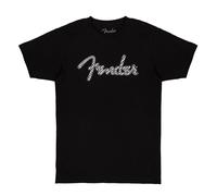 Fender Spaghetti Wavy Checker Logo T-Shirt 100% Cotton Black XL