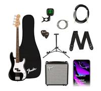 Fender Squier Debut Series Precision Bass Pack Beginner Guitar Pack, Includes Rumble 15 Amplifier, Padded Gig Bag, Instrument Cable, and More