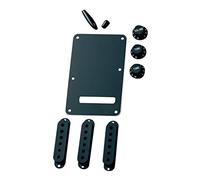 Fender Strat Accessory Kit, Electric Guitar Starter Bundle, Black | Strap, strap locks & picks included, ideal for beginners, Strat-compatible, electric guitar maintenance essentials, black