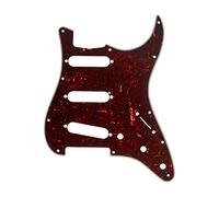 Fender Strat S/S/S Pickguard, Tortoise Shell, 4-Ply, 11-Hole Vintage | Genuine Fender replacement pickguard, fits vintage Strat, truss rod notch, 11-hole mount, 4-ply tortoise shell, easy upgrade