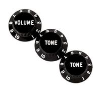 Fender Strat/Stratocaster Knob Set, Vol Tone Tone, Black 0991365000