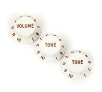Fender Strat/Stratocaster Knob Set, Vol Tone Tone, White 0992035000