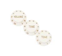Fender Stratocaster Control Knobs Set of 3 Volume/Tone/Tone (Parchment White)
