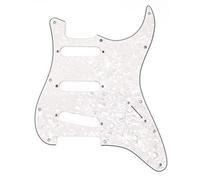 Fender Stratocaster Pickguard White Moto Pearloid 11 Hole | Genuine Fender replacement pickguard, fits standard Strat, 11-hole, white pearloid, upgrade or restore your electric guitar