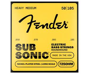 Fender SubSonic 7250HM Bass Strings Nickel-Plated Steel Long Scale Gauges .050-.105 (4)