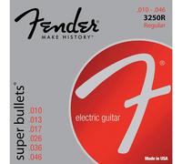Fender Super Bullet Strings for Electric Guitar, Nickel Plated Steel, Bullet End, 3250R Gauges .010-.046, (6)
