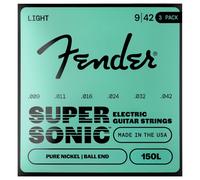 Fender SuperSonic 150L Guitar Strings Pure Nickel Ball End Gauges .009-.042 (3-Pack)