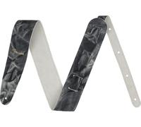 Fender Tie-Dye Leather Guitar Strap, Black/Grey, 2" Wide, Adjustable | Leather guitar strap, tie-dye design, 2" wide, adjustable 43.5"-55", electric & acoustic, gigging, guitar accessories