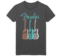 (L, Charcoal) Fender Triple Guitar T Shirt