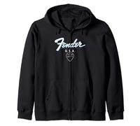 Fender U.S.A. .96 MM Heavy Classic Guitar Pick Poster Zip Hoodie