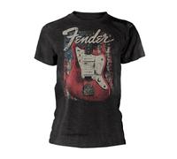 Fender Unisex Adult Jazzmaster Distressed Guitar T-Shirt / S Grey PH334