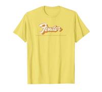 Fender Vintage Style Classic 70's Logo T-Shirt, Men, Lemon Yellow, Large
