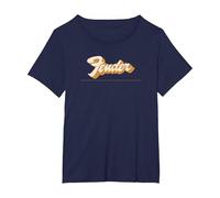 Fender Vintage Style Classic 70's Logo T-Shirt, Women's Plus, Navy Blue, 4X