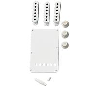 Fender Vintage-Style Stratocaster Accessory Kit - White, 099-1362-000 | Genuine Fender accessory kit with aged white pickup covers and knobs for restoration, repair and customization