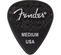 Fender Wavelength Guitar Picks 351 Shape, Black, Medium, 6-Pack