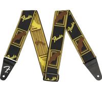 Fender Weighless™ Monogram Strap - 2" Wide - Black/Yellow/Brown