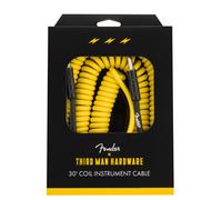 Fender x Third Man Hardware - 30' Coil Instrument Cable, Yellow. Suitable for Electric Guitar & Electric Bass