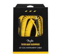 Fender x Third Man Hardware Coil Instrument Cable, Yellow, 30ft | Coiled guitar cable, 30ft, suits electric guitar & bass, vintage-inspired yellow, straight connectors, durable build