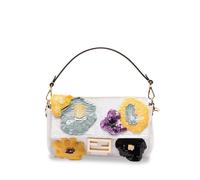 FENDI Baguette Sunny Side Flowers sequin-embellished shoulder bag - White One Size