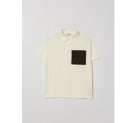 FENDI Boy's Short-Sleeve Cotton Polo Shirt with FF Monogram and Patch Pocket - Size: 8 - male