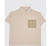 FENDI Boy's Short-Sleeved Cotton Polo Shirt with FF Monogram Motif - Size: 8 - male