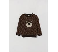 FENDI Boy's Virgin Wool Crewneck Jumper with FF Monogram and Teddy Bear - Size: 24M - male