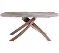 Fendi Dining Table - 6 Seater - 180cm - Oval - Brown Sintered Stone