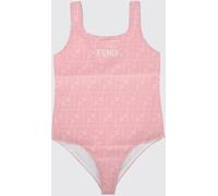 FENDI Girl's One-Piece Swimming Costume with FF Monogram and Square Neckline - Size: 8 - female